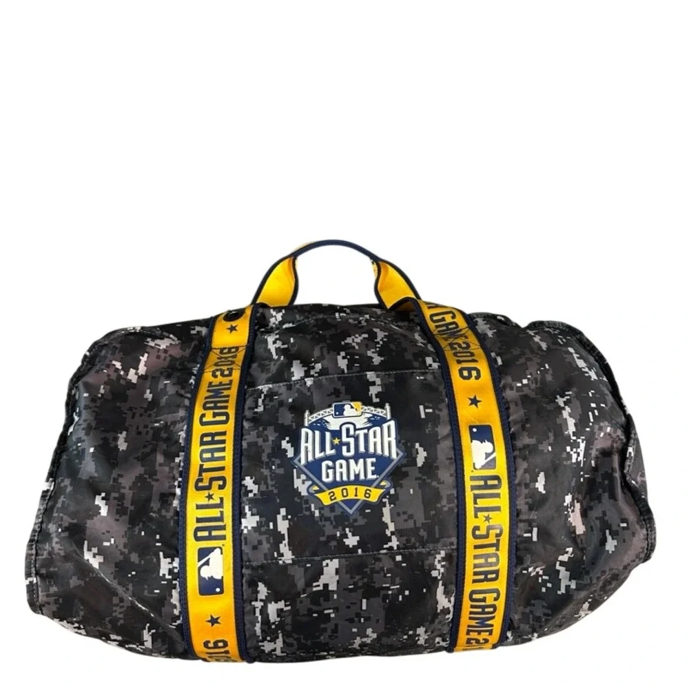 MLB 2016 All Star Game Go Sac Duffel Bag Digital Camo Grey Yellow Travel Gym